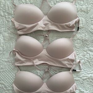 NEW Victoria's Secret light Pink Bralette set of 3 small